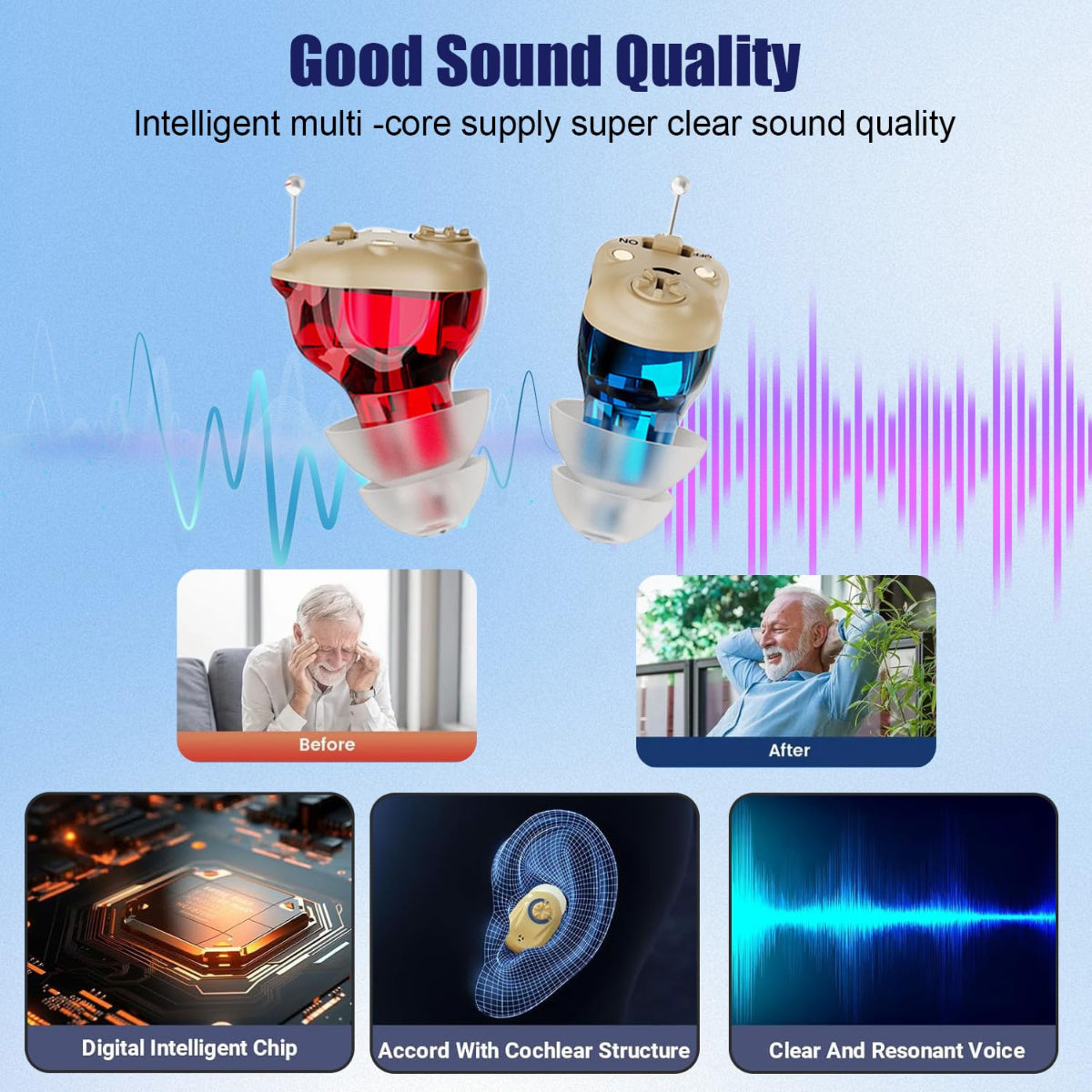 Micro CIC Rechargable Hearing Aids (Pair) Binaural-07